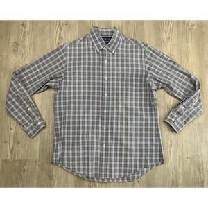 Ralph Lauren Custom Fit Button Up Plaid Print Long Sleeve Shirt Men’s Size M